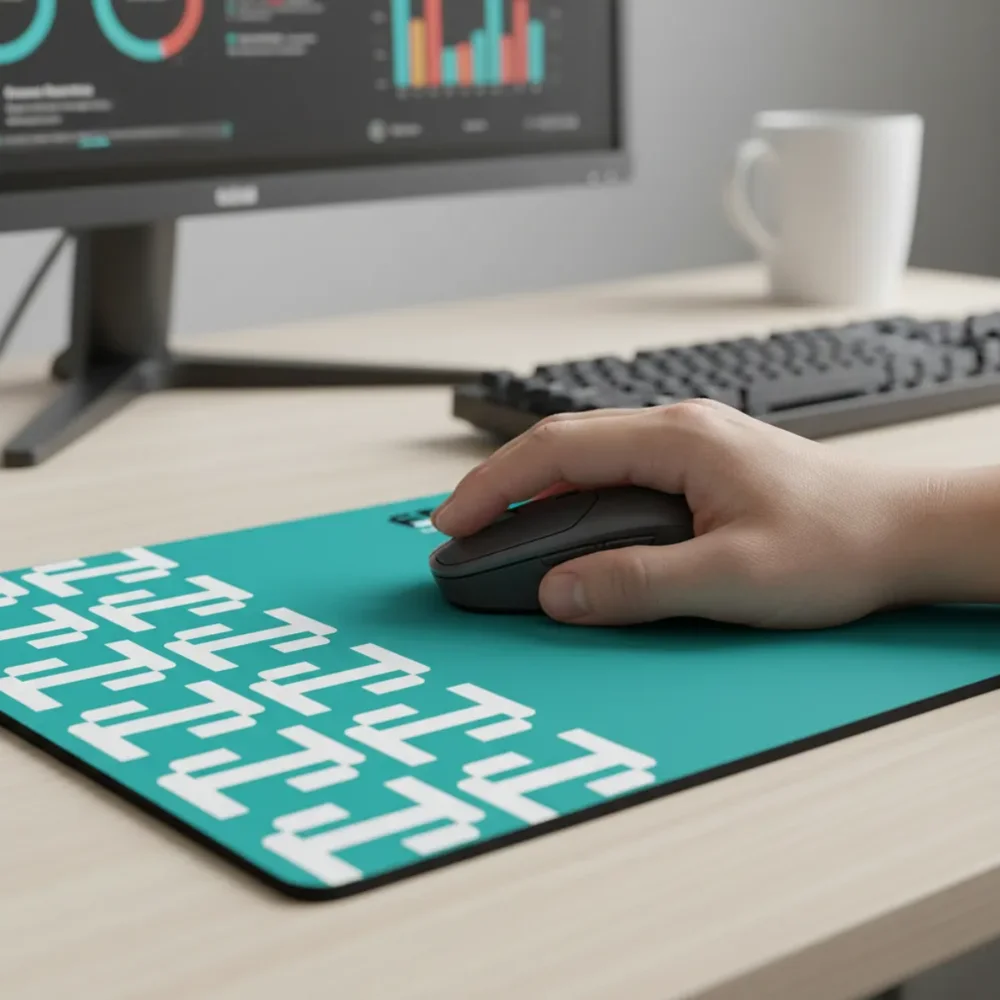 Imagem 5 de 5 do produto Mouse Pad Tech Series Efacini Base Emborrachada 220×180mm Azul Turquesa