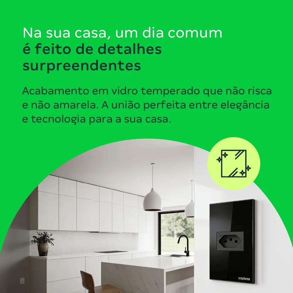 Imagem 3 de 5 do produto Tomada Com Interruptor Inteligente Wi-fi Touch Preto Etw 1011 Intelbras