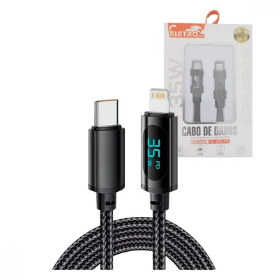 Cabo De Dados 35w Tipo-c / Compatível Com Lightning Indicador Digital