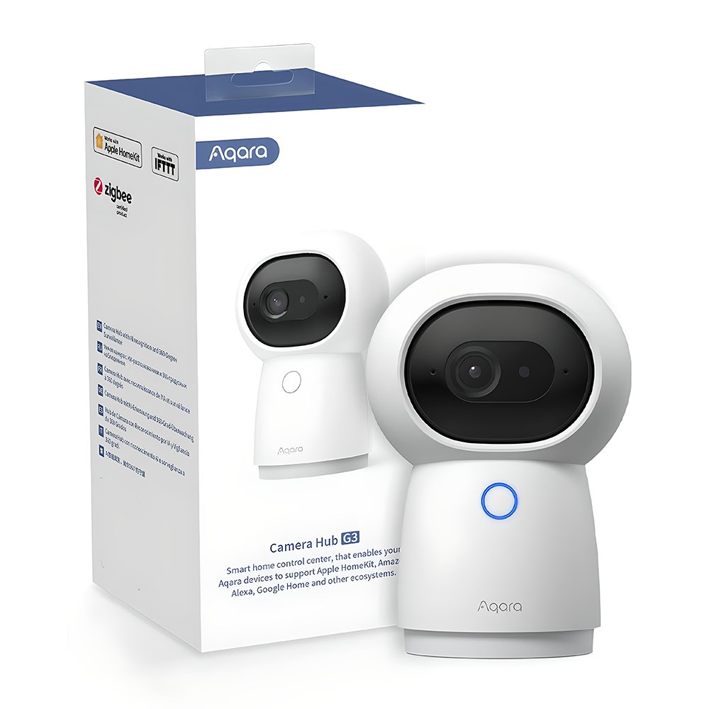 Aqara Câmera Segurança Interna 2k G3 Hub Zigbee 360° Wi-fi