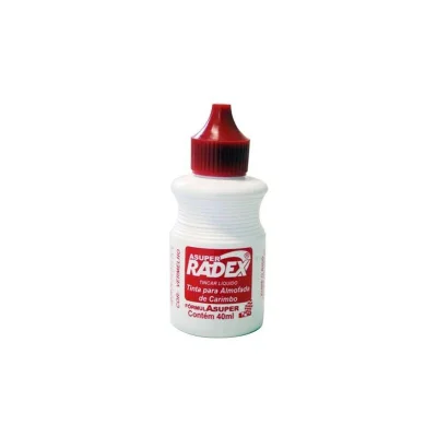 Tinta Para Carimbo 40ml Vermelha Radex