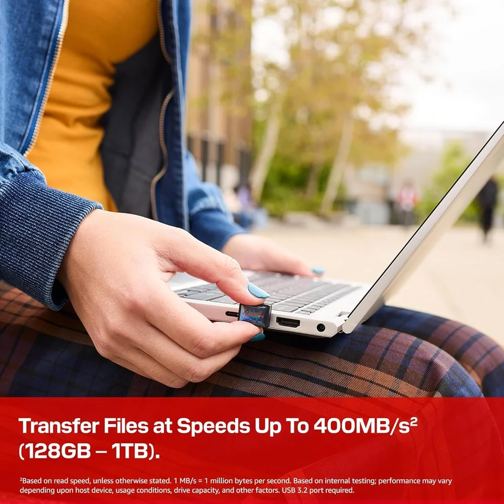Imagem 3 de 5 do produto Pendrive Sandisk 256gb Extreme Fit Usb-c 400mbs Compacto