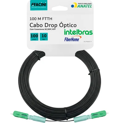 Cabo De Fibra Óptica Drop 100 Metros Montado Sc/Apc eFacini