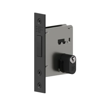 Fechadura Trava Auxiliar 4140 Tetra Chave Roseta Quadrada Preta 40mm 3f