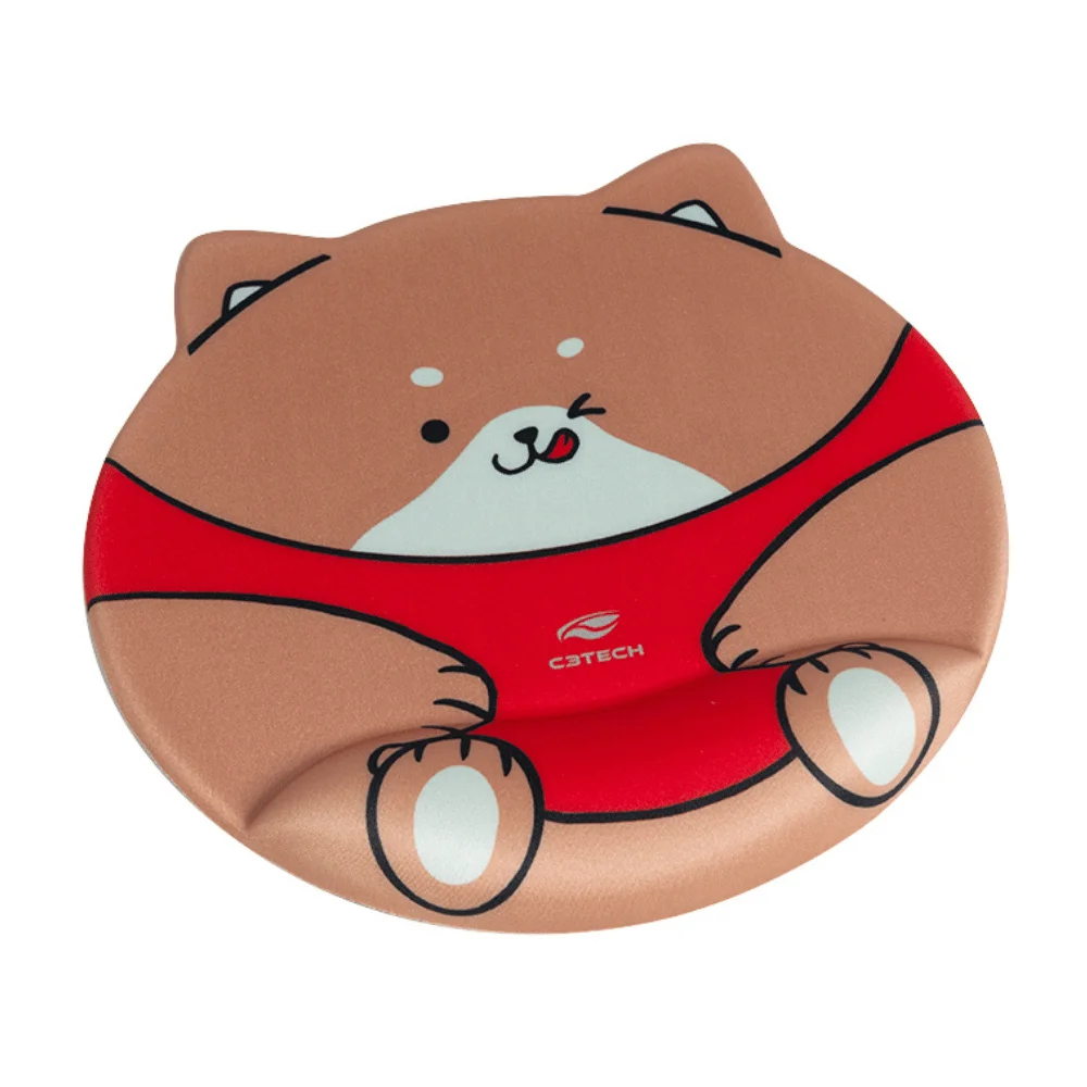 Imagem 2 de 5 do produto Mouse Pad C3tech Mp-500rd Ergonômico Gato Vermelho C/ Apoio Gel