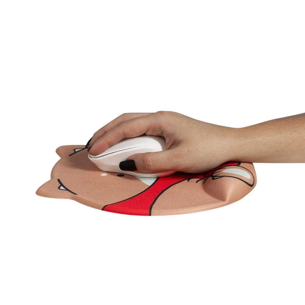 Imagem 4 de 5 do produto Mouse Pad C3tech Mp-500rd Ergonômico Gato Vermelho C/ Apoio Gel