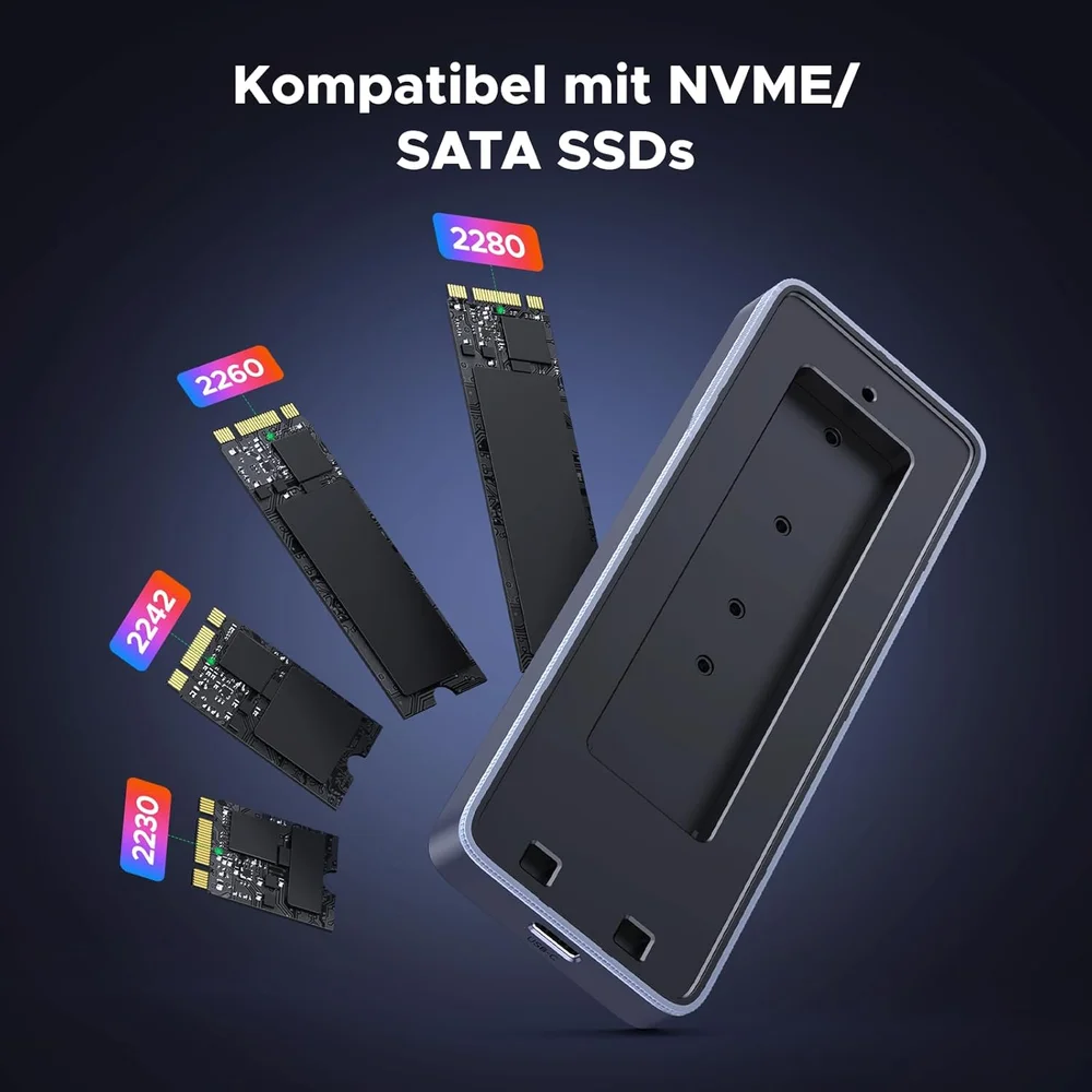 Case Externo SSD Nvme M.2 20gbps Usb C 3.2 Gen2x2 Case Externo SSD Nvme M.2 20gbps Usb C 3.2 Gen2x2