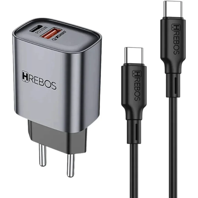 Imagem 1 de 5 do produto Kit Carregador Fonte Turbo 20w Neo Charge Duplo Usb C E Usb -c Modelo Hs-232c Cor Preto