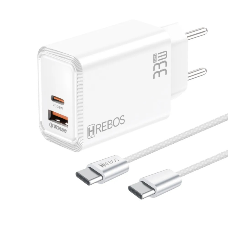 Carregador Fluxion C. De 33w Com Entrada Usb E Tipo C Compat. Com Cabo Type-c X C Cor Branco
