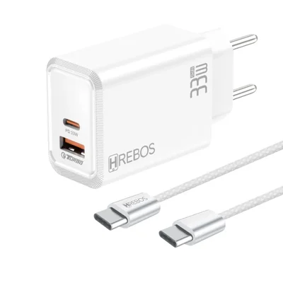 Carregador Fluxion C. De 33w Com Entrada Usb E Tipo C Compat. Com Cabo Type-c X C Cor Branco