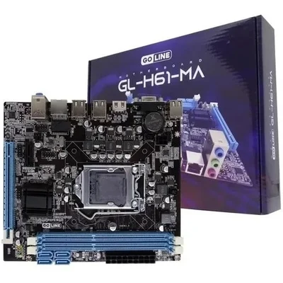 Placa Mae Intel 1155 2xDDR3 16gb HDMI/vga Gl-h61-ma Goline