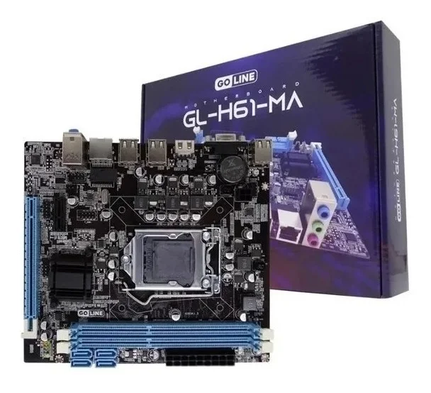 Placa Mae Intel 1155 2xDDR3 16gb HDMI/vga Gl-h61-ma Goline 4