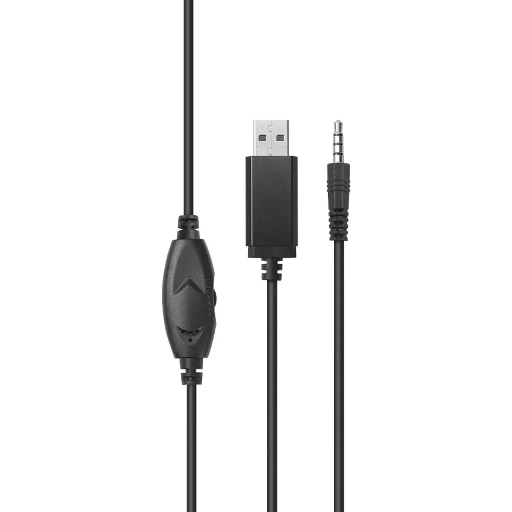 Imagem 4 de 4 do produto Headset Com Fio Hf250 Cabo De 150cm P3 Com Adaptador Usb Com Controle De Volume Integrado - Ph467
