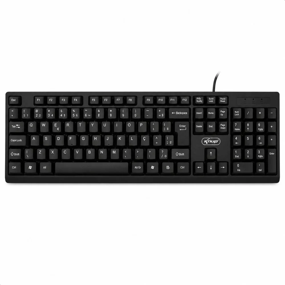 Imagem 2 de 5 do produto Teclado e Mouse USB Com Fio Preto ABNT2 Plug Play Knup KP-TE149