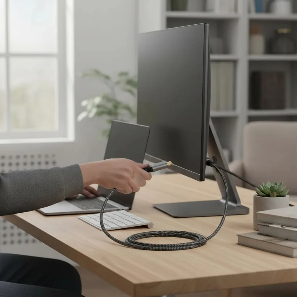 Imagem 4 de 5 do produto Cabo Usb-c Para HDMI 4k 60hz Ouro Thunderbolt3 De 1,80 Metro