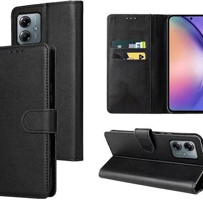 Capa Capinha Flip Carteira Para Motorola Moto G14 Preto