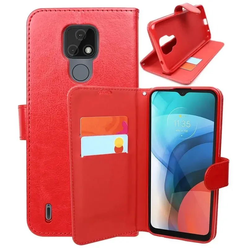 Imagem 3 de 5 do produto Capa Capinha Carteira Flip Para Motorola Moto G9 Play Vermelha