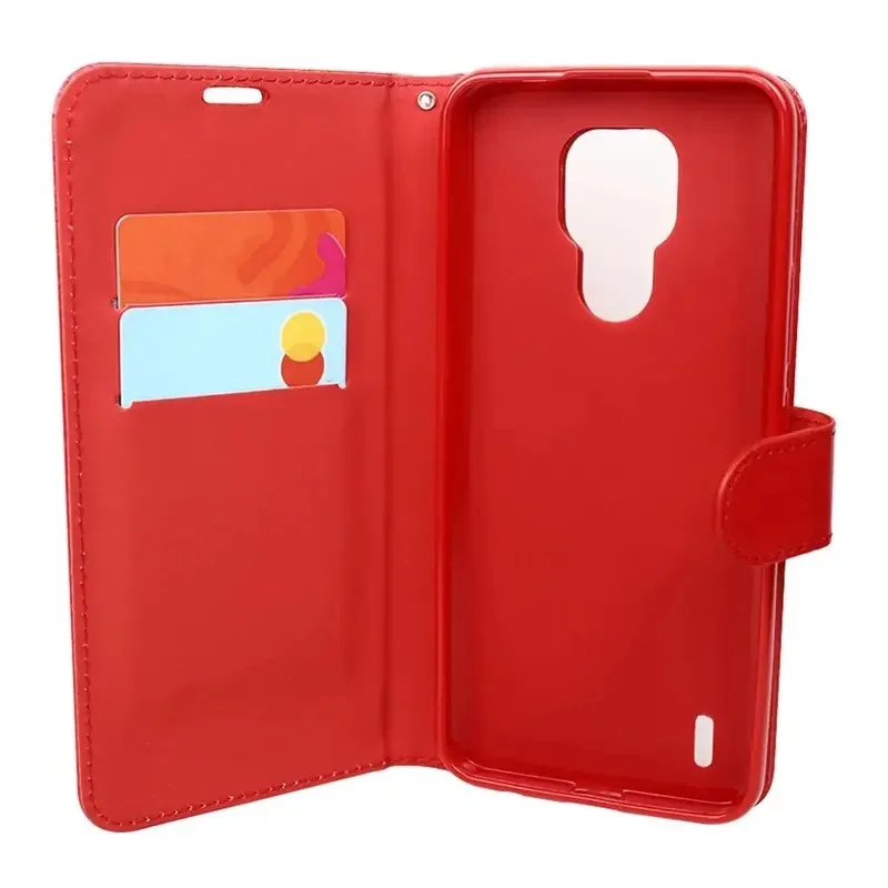 Imagem 4 de 5 do produto Capa Capinha Carteira Flip Para Motorola Moto G9 Play Vermelha