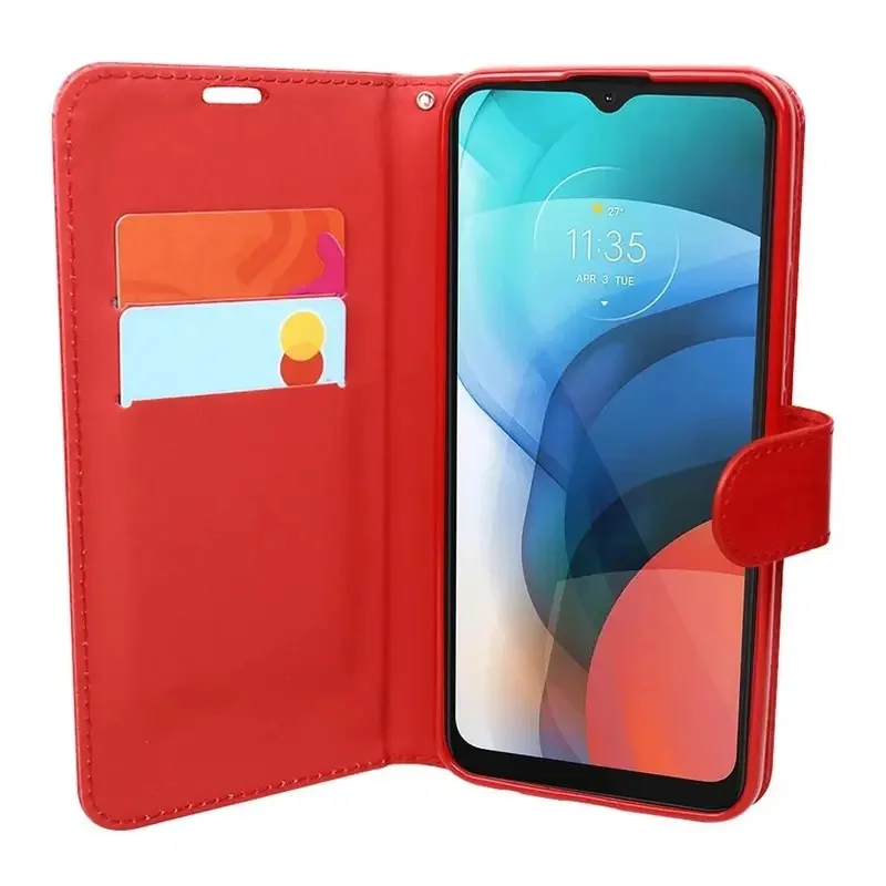 Imagem 5 de 5 do produto Capa Capinha Carteira Flip Para Motorola Moto G9 Play Vermelha