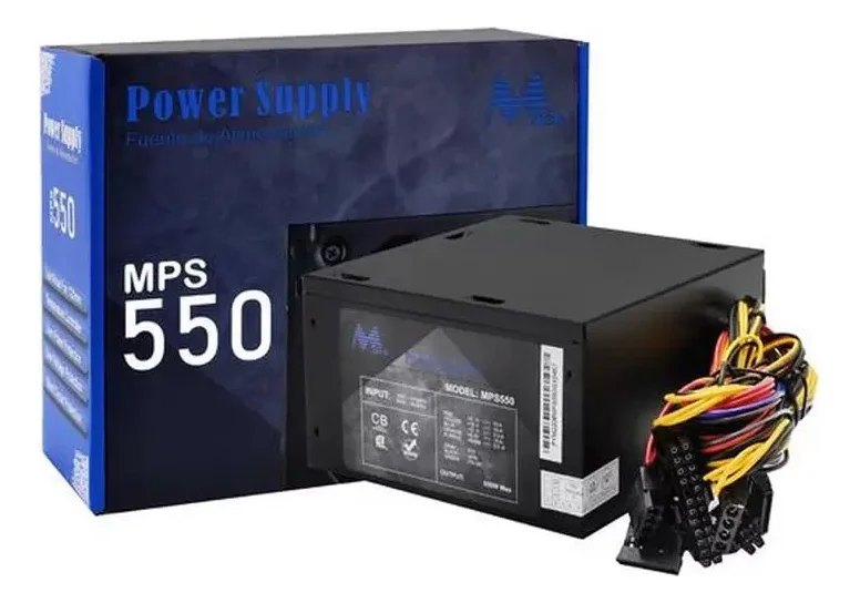 Fonte Atx 550w Mps550 Mtek Real Gamer 24 Pinos (12cm Fan)