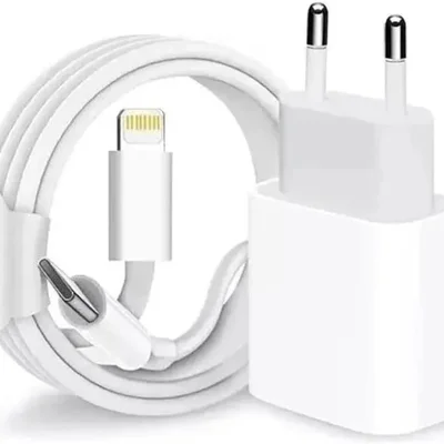 Cabo Carregador + Fonte Compatível Iphone Se X Xr 11 12 13 Cor Branco