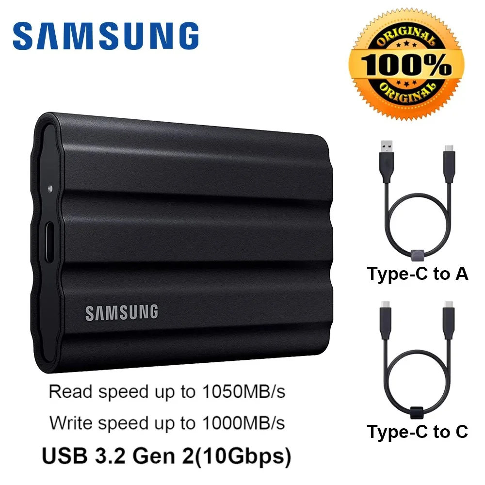 Imagem 2 de 4 do produto Hd SSD Externo T7 Shield 2 Tb Samsung Usb 3.2 1050mb/s