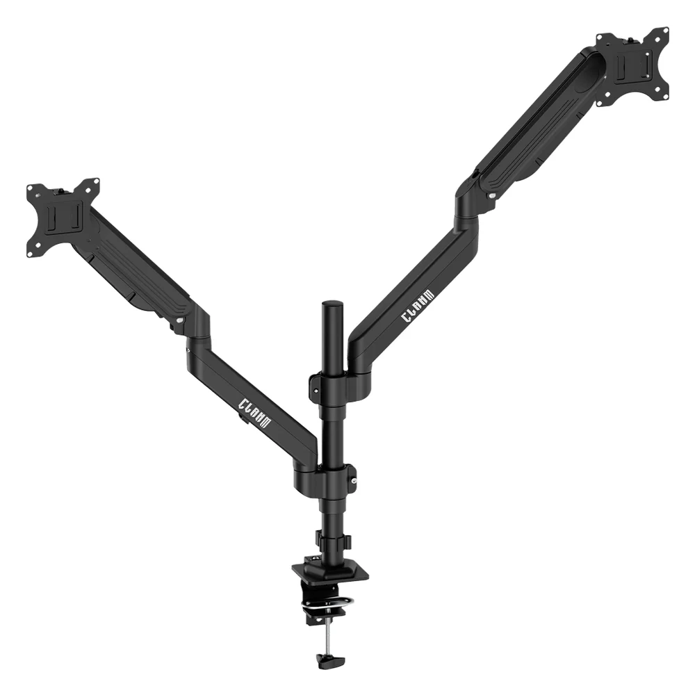 Imagem 2 de 5 do produto Suporte Articulado Clanm Cs24 Para 2 Monitores 13-32" Vesa 75x75 100x100 Com Pistão A Gás Preto