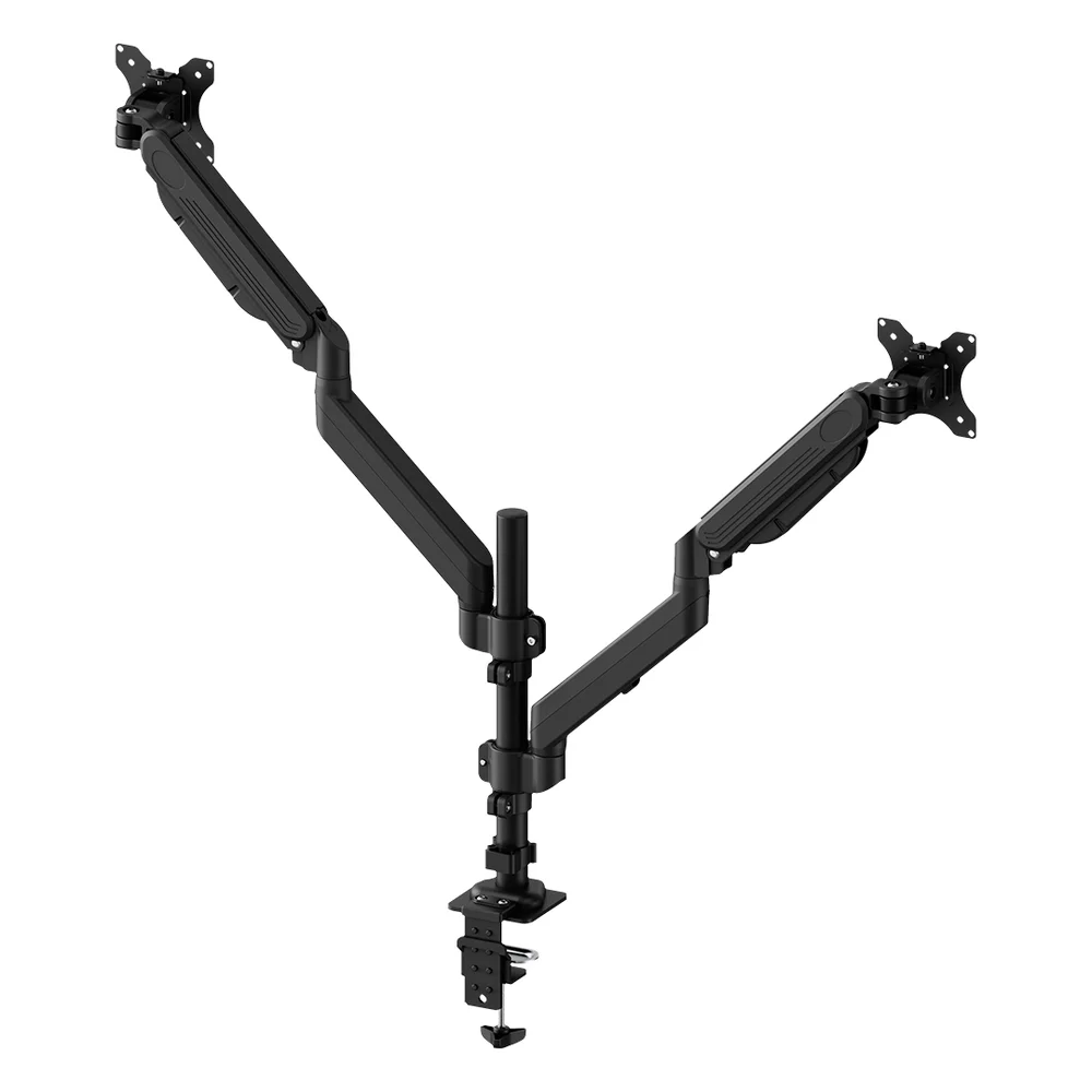 Imagem 4 de 5 do produto Suporte Articulado Clanm Cs24 Para 2 Monitores 13-32" Vesa 75x75 100x100 Com Pistão A Gás Preto