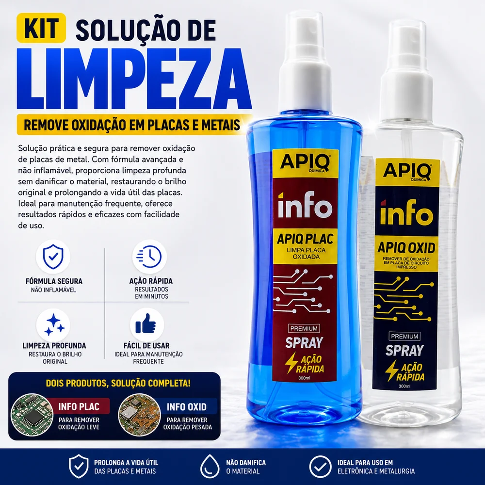 Imagem 2 de 5 do produto Kit Solução Para Limpeza De Placas Oxidadas