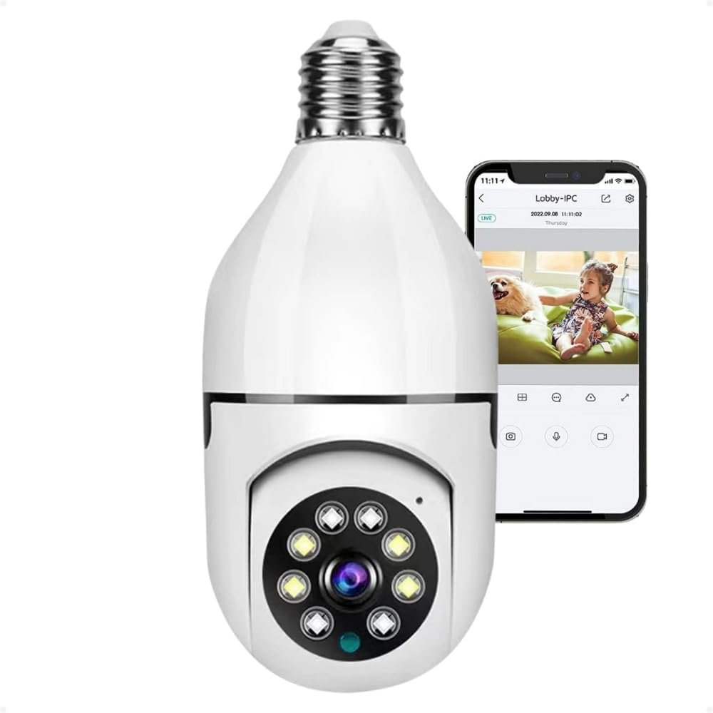 Câmera Segurança Lâmpada Ip Wifi 360° Full Hd Yoosee Inteligente Prova D'água Giratória Visão Noturna Infravermelho Detecção De Movimentos 1080p Hd Bi
