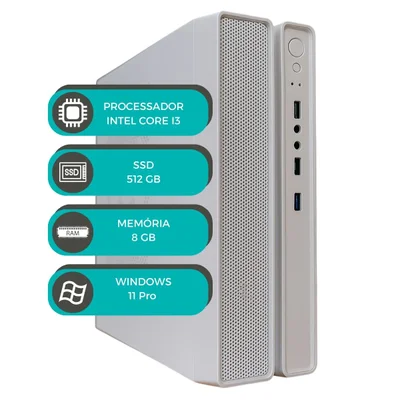 Computador Slim Br i3 6ª Geração 8GB SSD 512gb Win11 Multipc