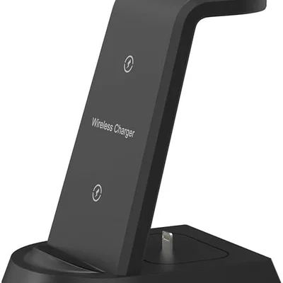 Carregador De Carregamento Sem Fio Vertical Magnético Para Iphone, Airpods E Apple Watch - Kit 3 Em 1