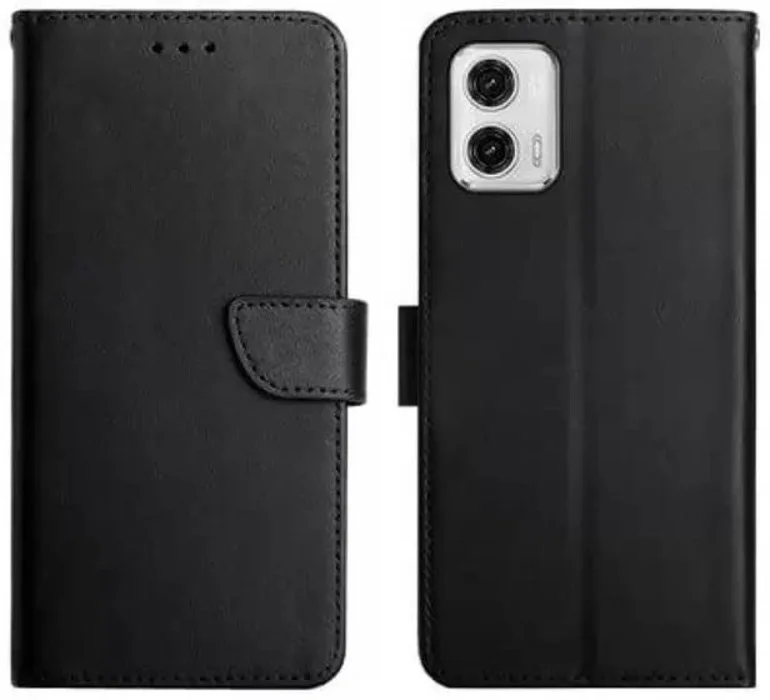 Imagem 3 de 5 do produto Capa Capinha Carteira Estojo Preta Para Moto G73 Case Flip
