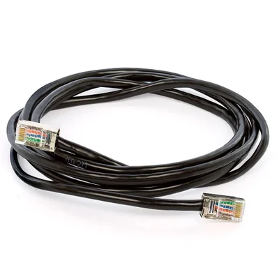 Cabo De Rede Blindado Cat 5 Com Conectores Rj45 Preto 50 Metros Preto 50 Mt
