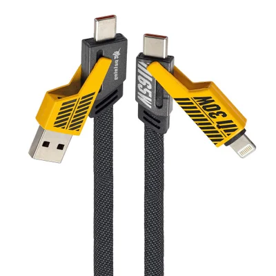 Cabo Turbo 4 Em 1 - Usb, Usb-c E Lightning Iphone Para Dados E Carregamento 65w - 1 Metro