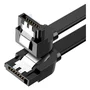 Kit 2 Unid Cabo Sata Iii 6gb/s 90° Preto Com Trava – Conexão Estável Para Hd E SSD