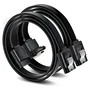 Kit 2 Unid Cabo Sata Iii 6gb/s 90° Preto Com Trava – Conexão Estável Para Hd E SSD