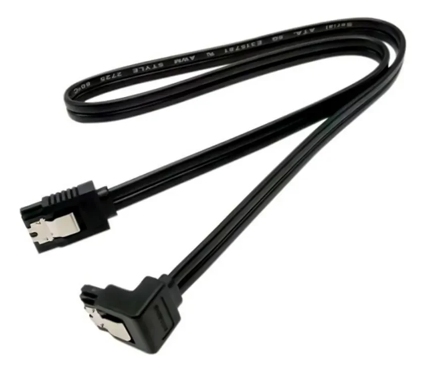 Kit 2 Unid Cabo Sata Iii 6gb/s 90° Preto Com Trava – Conexão Estável Para Hd E SSD Kit 2 Unid Cabo Sata Iii 6gb/s 90° Preto Com Trava – Conexão Estável Para Hd E SSD