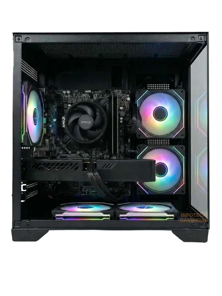 PC Gamer Aquario Preto | Ryzen 5 5600x | Radeon Rx 7600 8GB | 16gb Ram | SSD Nvme 1TB | WINDOWS 11 Pro - view 2