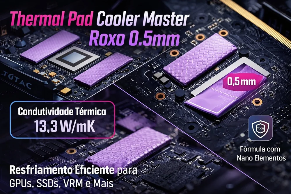 Thermal Pad Cooler Master Mastergel 0.5mm - 95x45mm 13.3w/mk Purple 5