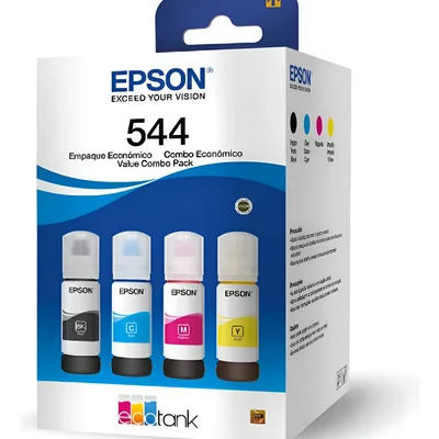 Pack De Refil T544 Epson L3110 L3150 L5190 4 Cor Kit 4 Cores