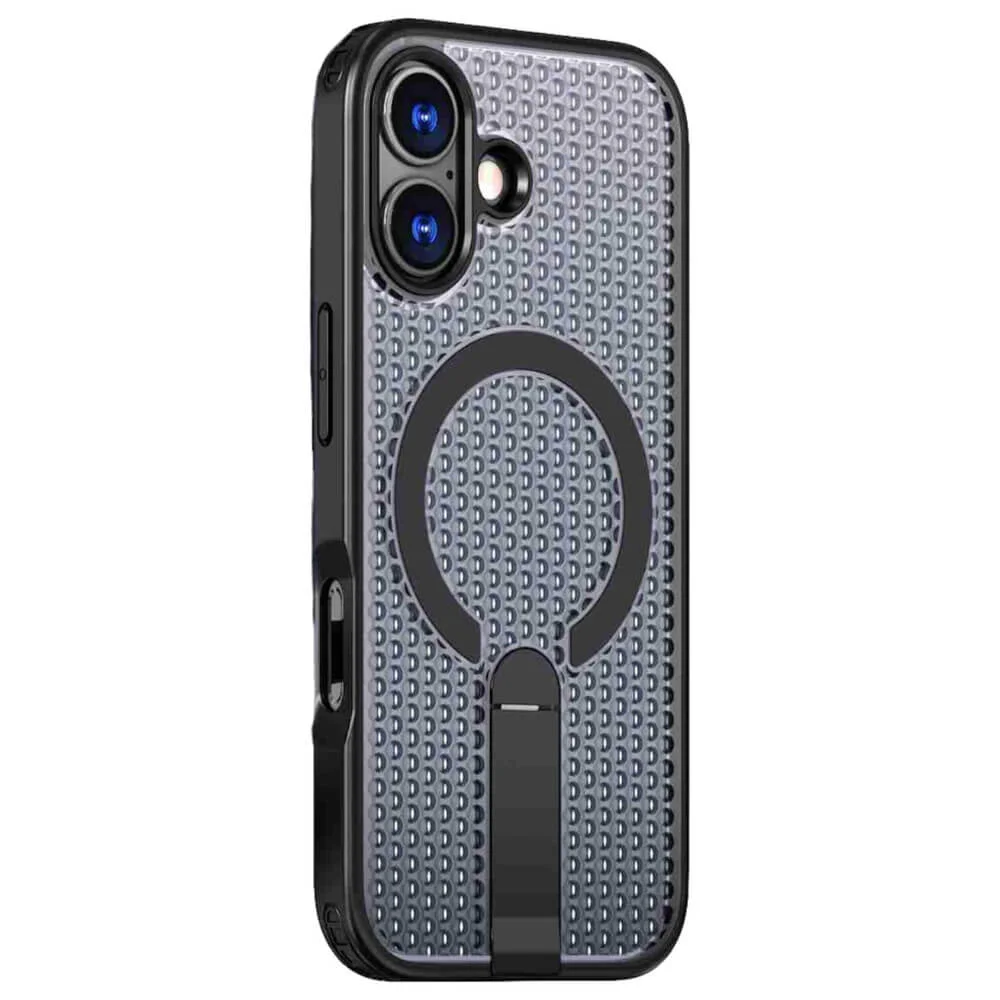Capa Protetora Magnética para o iPhone 17 - Compatível com Magsafe, Anti-Aquecimento, Suporte Integrado e Carregamento por Aproximação | Cor: Preto