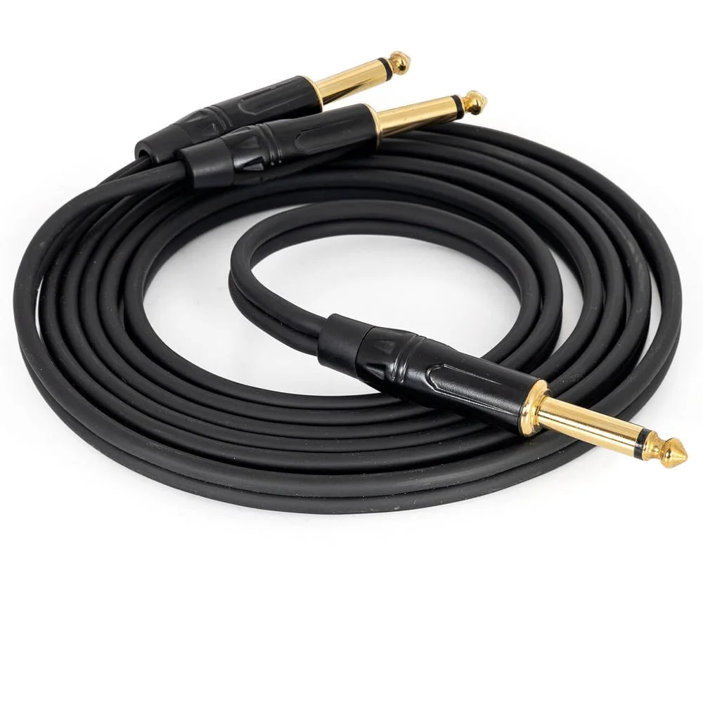 Imagem 4 de 4 do produto Cabo Adaptador Profissional P10 Mono Para 2 P10 Mono 8 Metros Mono 8 Mt
