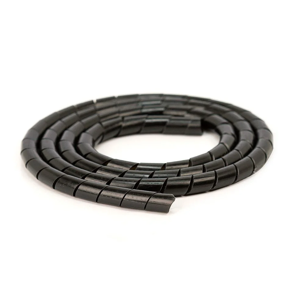 Imagem 2 de 2 do produto Organizador De Fios E Cabos Espiral 1/4 Preto 1 Metro Preto 1 Mt