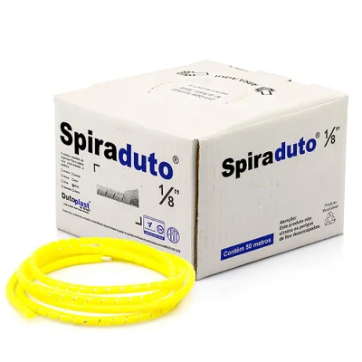Organizador De Fios E Cabos Espiral 1/8 Amarelo 1 Metro 1 Mt