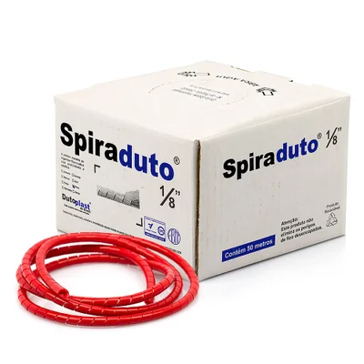 Organizador De Fios E Cabos Espiral 1/8 Vermelho 1 Metro 1 Mt