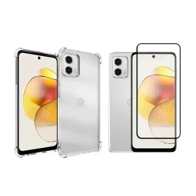 Kit 2 Em 1 Capa Capinha Anti Choque + Película 3d Vidro Moto G73