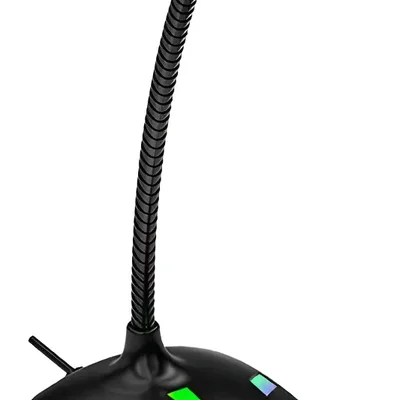 Microfone De Mesa Gamer RGB Usb Condensador PC Desktop Preto