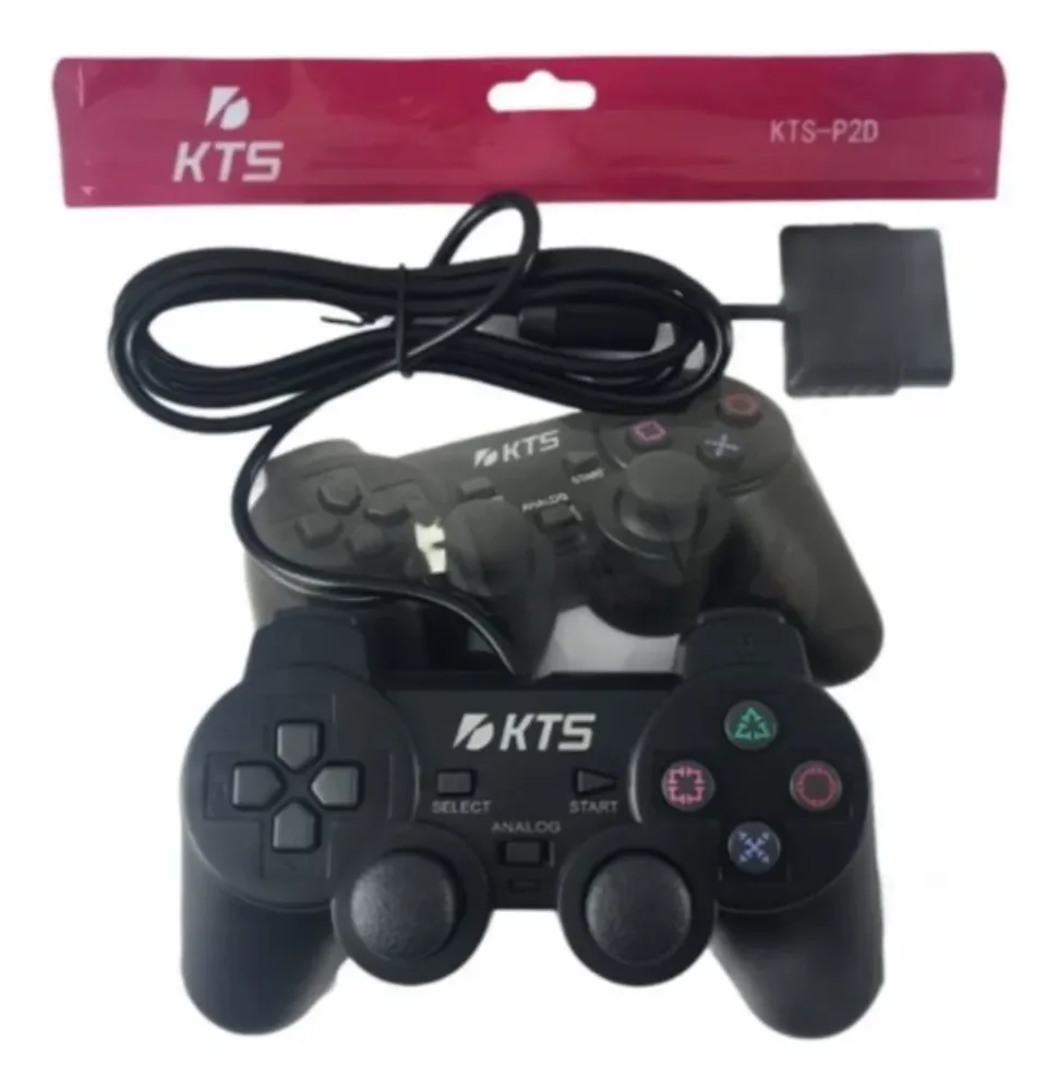 Imagem 3 de 3 do produto Controle Joystick Para Playstation 2 Com Fio Ps2 Kts
