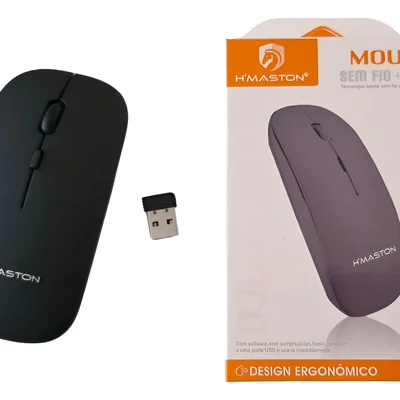 Mouse Sem Fio 1000dpi 2.4ghz Wi-fi Design Ergonômico Usb Preto